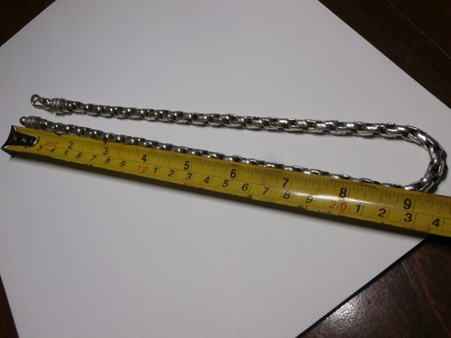 Sterling Silver Box Link Vintage Mens Womans Chain Necklace 64 Grams 18" - Picture 4 of 5