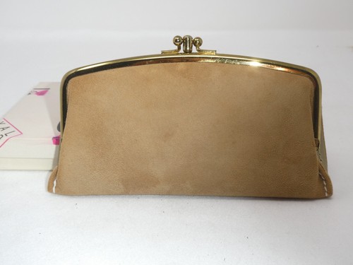 VINTAGE NEW ROYAL GUARD TAN BROWN SUEDE LEATHER WOMEN'S WALLET W/BOX - Picture 2 of 6