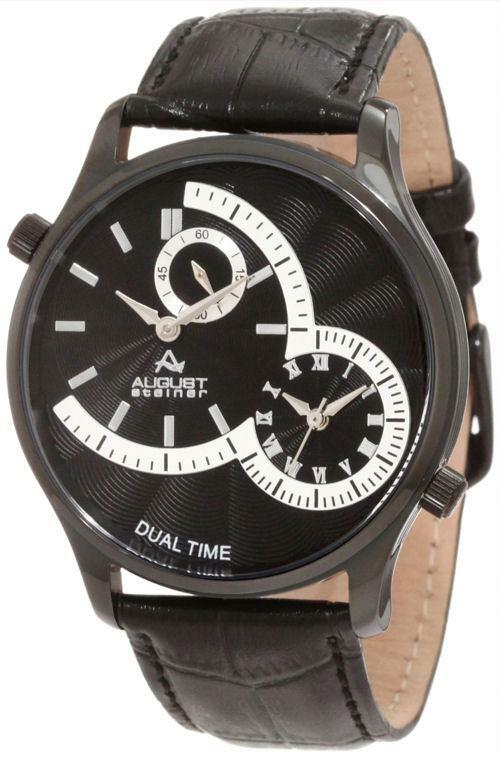 August Steiner AS8010BK Dual Time Black Mens Watch eBay
