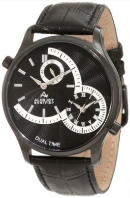 August Steiner AS8010BK Dual Time Schwarze Herren Uhr