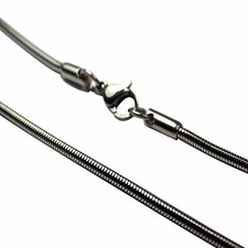 Womens Snake Chain Stainless Steel Serpentine Necklace 2mm 18-22-inch