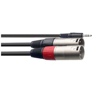 Câble 2 XLR 3 Broches Mâle vers 2 RCA Mâle Fiches Métal repérées Long 1,5 Métres