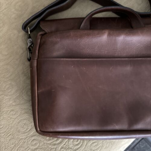 Nutsac Jones Satchel Briefcase - All Leather Dark Brown - Made In USA 13”x10” - Picture 7 of 15