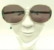 Vintage Swank Sophie Blue Transparent Oval Sunglasses Hong Kong FRAMES ONLY