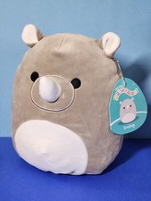Squishmallows Wildlife Squad Irving the Grey Gray Rhinoceros Rhino 8" NWT