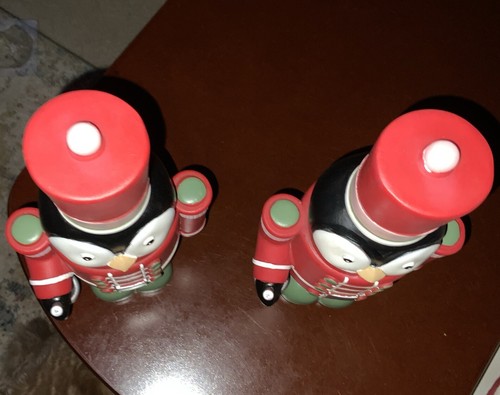 Holiday Time Soldier Penguin 10 Inch Set By New Home - Picture 2 of 3