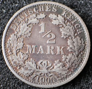 1-2-MARK-1906-F-Genuine-Germany-KM-17-Empire-Silver-coin-8180