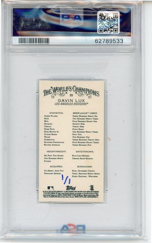 2020 Topps Allen & Ginter #99 Gavin Lux Rookie Card Glossy 1 of 1! PSA 10 - Picture 2 of 2
