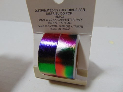 Recollections Multi-colored Foil Tape 2Rolls 5yds -Crafting Washi Scrapbook Tape - Picture 4 of 5
