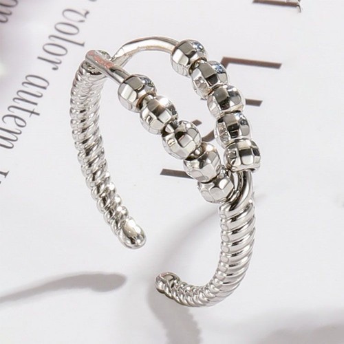 Angst Ring Damen Herren Zappeln Angst Ring mit Perle Sorgen Stressabbau Schmuck - Bild 4 von 16