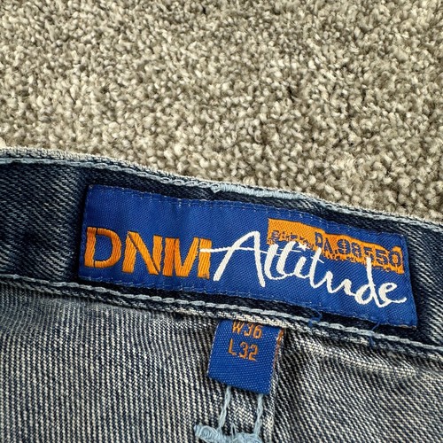 Vintage DNM Attitude Jeans Mens 36x32 Blue Cargo Pocket Jnco Southpole Baggy - Picture 7 of 11
