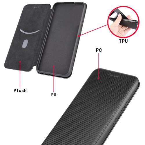 For NOKIA 8.3 5.4 3.4 2.4 Flip Carbon Fiber Pattern PU Leather Wallet Phone Case - Picture 4 of 40