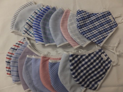 5 Masks  Washable Fabric Face Mask 3 layers  Caro Curved Masks Adjustable straps - Picture 1 of 75