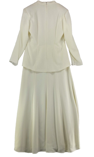 Chaqueta de vestir de novia Jill Paige 1 pieza talla 16 (alterada a 12) marfil con cuentas lentejuelas - Imagen 12 de 17