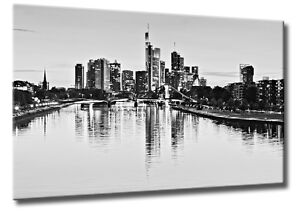 Leinwand Bild Frankfurt Skyline Schwarzweiss Wasser Rhein Main Stadte Deutschland Ebay