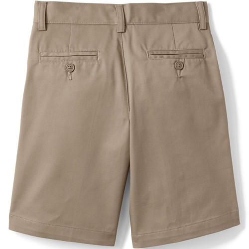 LANDS END Khaki School Uniform Plain Front Chino Shorts Boys 16 NEW - Picture 5 of 7