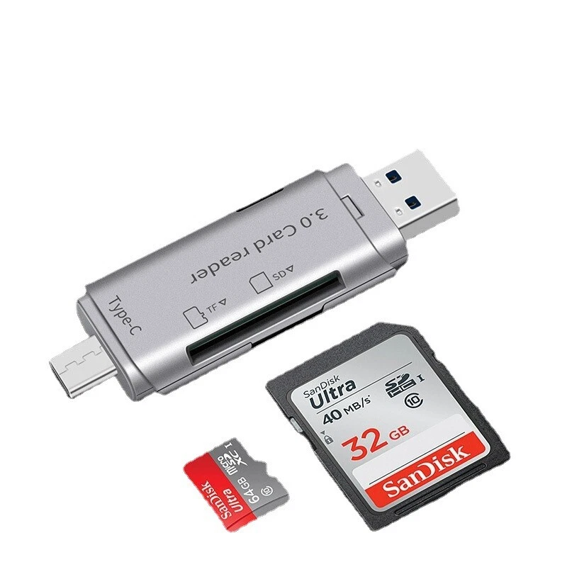 Type C Micro USB SD Card Reader Adapter to USB 3.0 USB A Converter Macbook Mini - Image 4 of 4