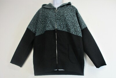 Lagenlook Boucle Cropped Jacket Hooded Pockets Zip Up 6 Colours One Size