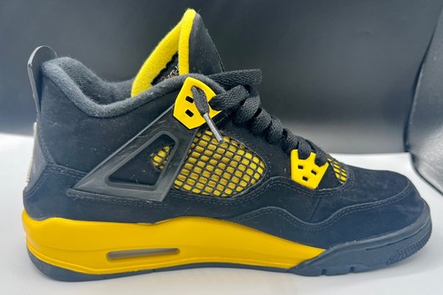 Air Jordan (GS) 4 Retro "THUNDER" Größe 7Y 408452-017 gebrauchte Schuhe *LESEN* - Bild 15 von 19