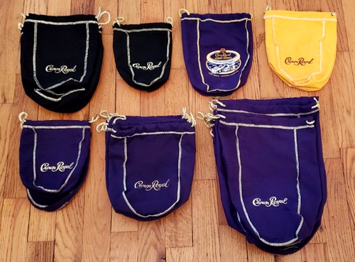 Lot of 28 Crown Royal Drawstring Bags, Assorted Sizes & Colors Plus 1 Racing!!!! - Picture 7 of 7