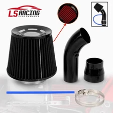 76mm 3in Car Cold Air Intake Filter Induction Kit Pipe Power Flow Hose System BK
