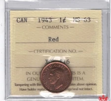 1943 Canada 1 Cent - ICCS MS63 - XQK 516