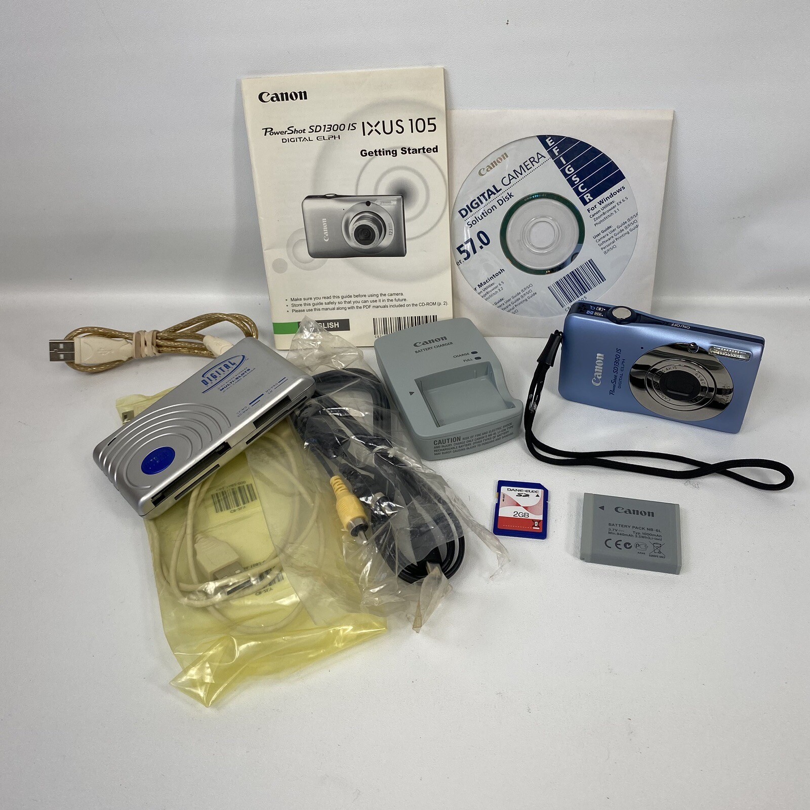 Canon PowerShot SD1300 IS Digital Elph Camera W/BatterySD Card