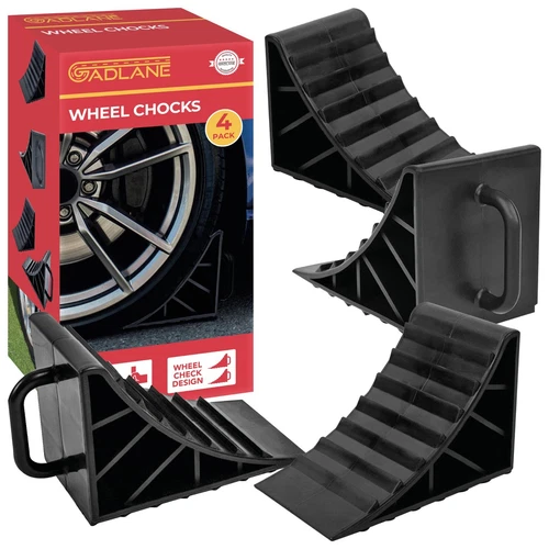 GADLANE 4 x Wheel Chocks Tyre Brake Stoppers Ridged Caravan Motorhome Wedges