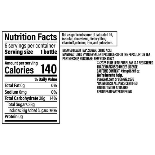 Pure Leaf Sweet Tea Iced Tea, Bottled Tea Drink, 16.9 fl oz, 6 Pack Bottles - Picture 6 of 6