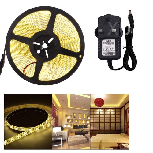 Super Bright 600 LED Strip Light 5630 DC12V 5m/lot Flexible With UK adapter - Picture 13 of 13