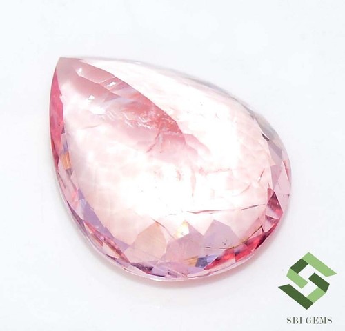 17x13 mm Certified Natural Morganite Pear Cut 10.09 CTS Faceted Loose Gemstone - Picture 3 of 10
