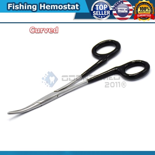 Hemostat Pean Forceps Surgical Dep Handle Black Curved & Str  Fishing Clamps 8'' - Picture 2 of 3
