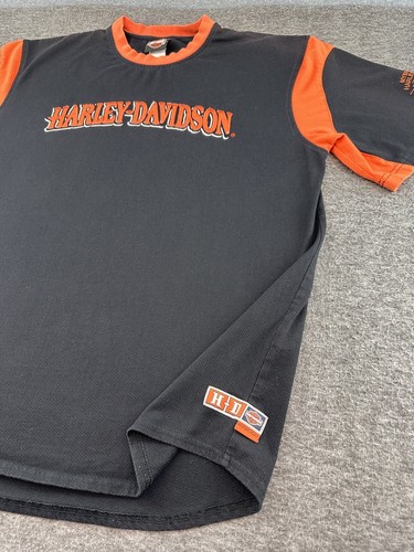 Harley Davidson Shirt Mens 2XL Embroidered 3D Logo Black Biker Short Sleeve - Picture 10 of 24