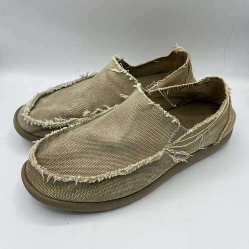 Crocs Zapatos Para Hombre 10 Santa Cruz Mocasines Caqui Tostado Lona Sin Cordones 10128 Envejecido - Imagen 2 de 9