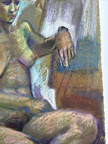 MID CENTURY DRAWING MODERNIST LISTED BILL VOSS EXPRESSIONIST WOMAN NUDE 1960 - Picture 8 of 24