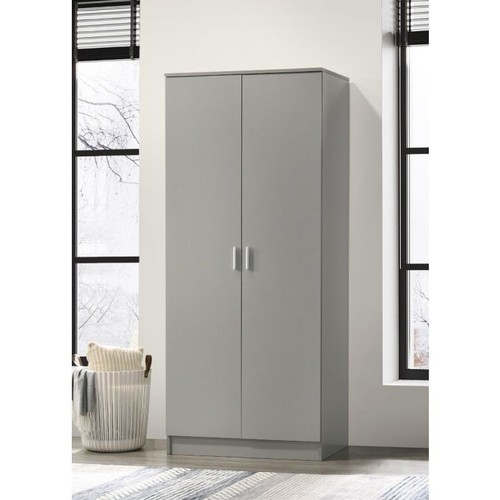 Wardrobe 2 Doors with Hanging Rail Bedroom Furniture Clothing Storage Shelf - Picture 2 of 22