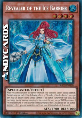 REVEALER OF THE ICE BARRIER   Secret   RA03 EN028   1Ed   Yugioh!   ANDYCARDS