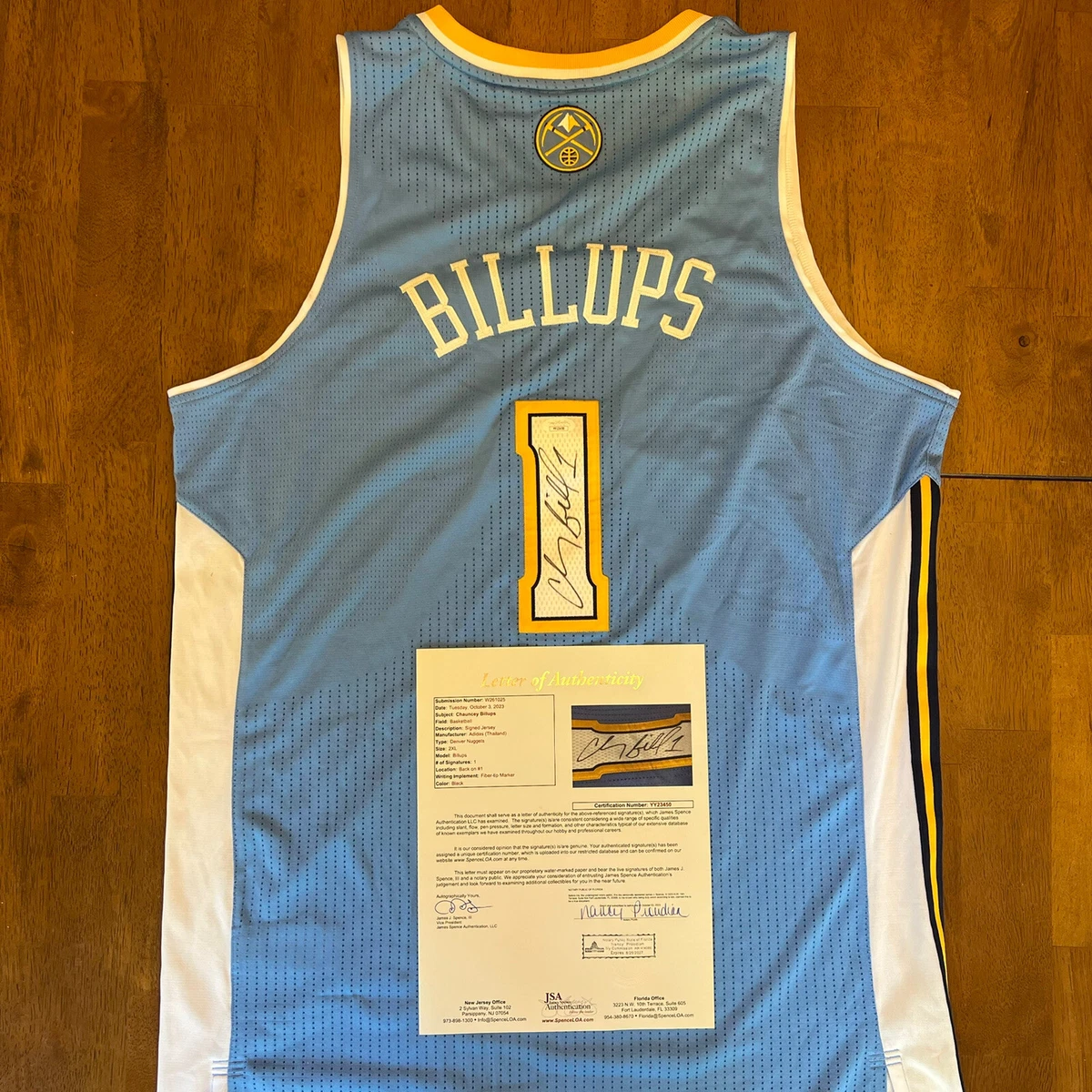 Chauncey billups signed best sale jersey