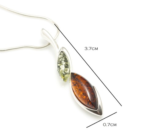 NATURAL BALTIC AMBER Jewellery Gemstone STERLING SILVER 925 PENDANT NECKLACE - Picture 9 of 10
