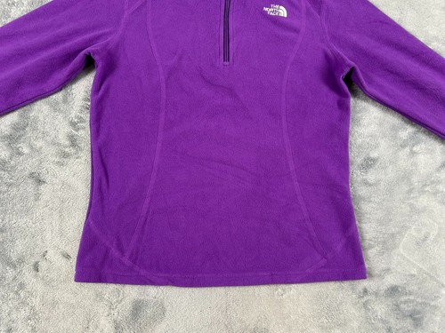 THE NORTH FACE GIRLS SWEATER LARGE (14/16) PURPLE PULLOVER QUARTER ZIP - Picture 3 of 9