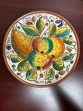 Vintage Dipinto A Mano 10" Fruit Design Plate-Small Paint Chip