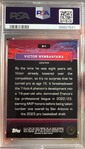 2023 TOPPS CHROME DESTINY #D1 VICTOR WEMBANYAMA ROOKIE RC PSA All Star Spurs - Picture 3 of 3