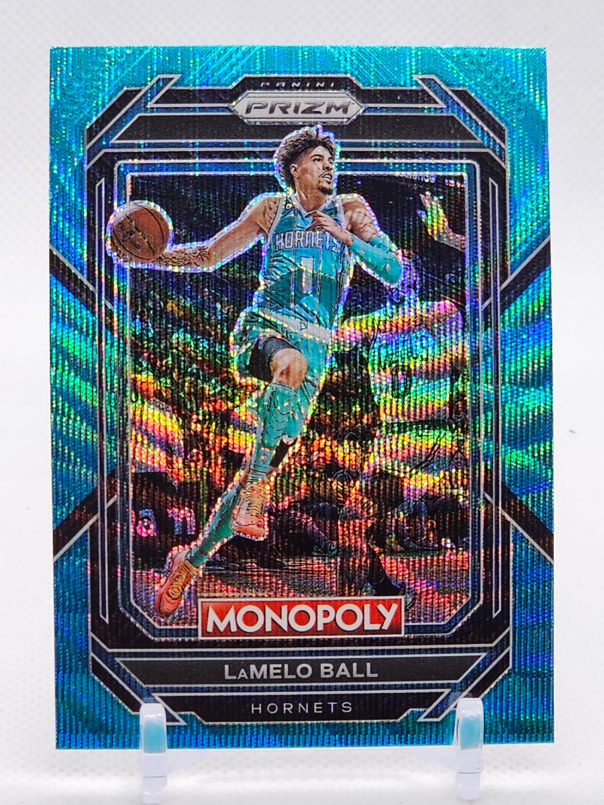 2022 Panini Prizm Monopoly LaMelo Ball Teal Wave Prizm #10 COLOR MATCH