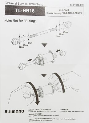 Shimano Tl-hb16 Hub Setting Tool Y20W98020 for sale online