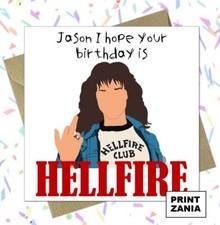 Personalised Eddie Munson HELLFIRE Stranger Things Birthday card Netflix YO
