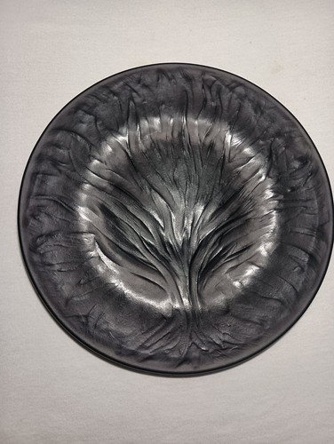 Lalique Algues schwarze Kristallplatte Lebensbaum Frankreich 11 Zoll - Bild 3 von 5