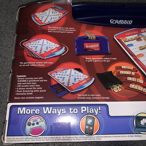 Scrabble Brett Kreuzworträtsel Spiel - Deluxe Edition mit Hülle Easy Carry Hasbro Neu - Bild 3 von 4