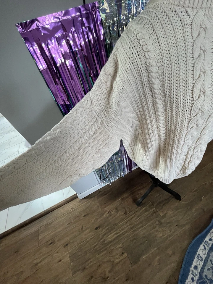 Suéter John Ashford Para Hombres X-Grande Marfil Crema Grueso Heritage Cable Tejido Abuelo Foto 4 de 4