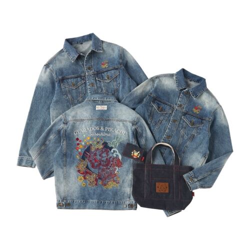 Pokemon Center Hiroshima Denim Jacket re-opening anniversary Japan Limited New - Picture 4 of 5