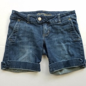 American-Eagle-Cuffed-Denim-Shorts-Womens-Size-4-Blue-Medium-Wash-Jean